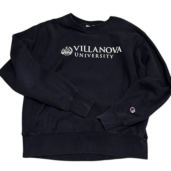 Champion Villanova University Navy Crewneck Pullover Sweatshirt Vintage Medium - Picture 2 of 9